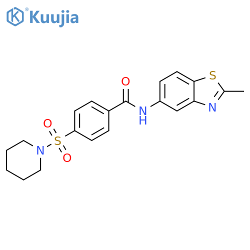 N-(2-methyl-1,3-benzothiazol-5-yl)-4-(piperidine-1-sulfonyl)benzamide structure