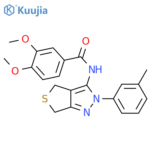3,4-dimethoxy-N-2-(3-methylphenyl)-2H,4H,6H-thieno3,4-cpyrazol-3-ylbenzamide structure