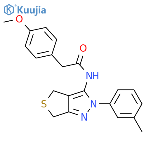 2-(4-methoxyphenyl)-N-[2-(3-methylphenyl)-2H,4H,6H-thieno[3,4-c]pyrazol-3-yl]acetamide structure