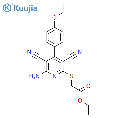 ethyl 2-{6-amino-3,5-dicyano-4-(4-ethoxyphenyl)pyridin-2-ylsulfanyl}acetate structure