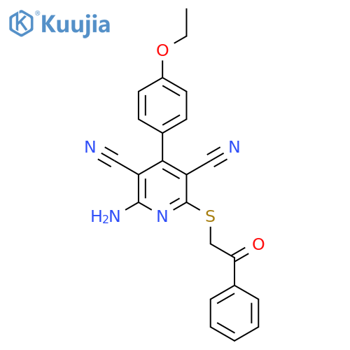 2-amino-4-(4-ethoxyphenyl)-6-(2-oxo-2-phenylethyl)sulfanylpyridine-3,5-dicarbonitrile structure