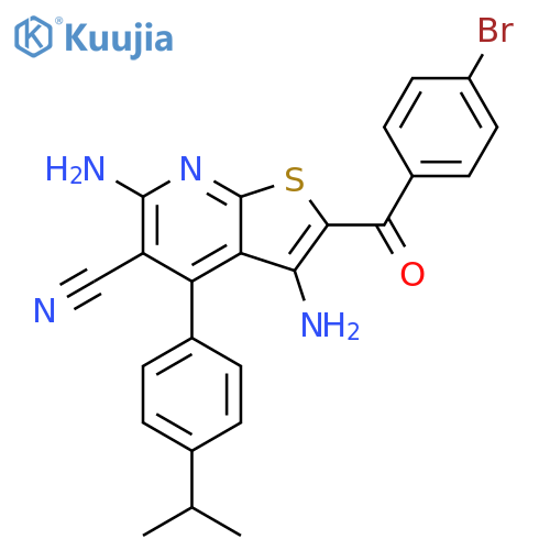 3,6-diamino-2-(4-bromobenzoyl)-4-4-(propan-2-yl)phenylthieno2,3-bpyridine-5-carbonitrile structure