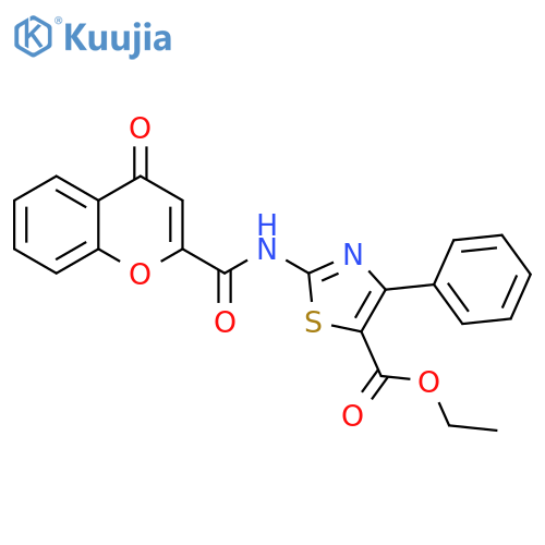 ethyl 2-(4-oxo-4H-chromene-2-amido)-4-phenyl-1,3-thiazole-5-carboxylate structure