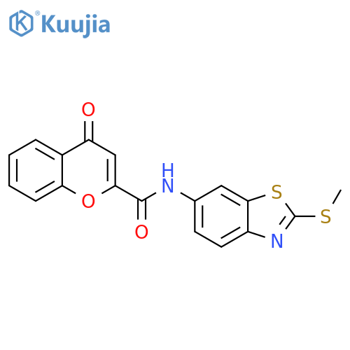 N-2-(methylsulfanyl)-1,3-benzothiazol-6-yl-4-oxo-4H-chromene-2-carboxamide structure