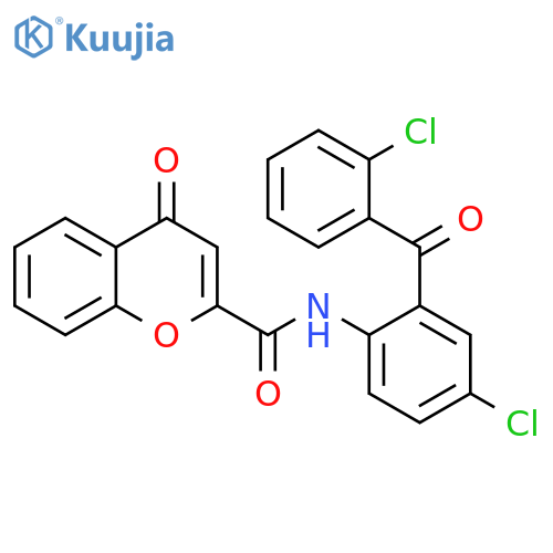 N-4-chloro-2-(2-chlorobenzoyl)phenyl-4-oxo-4H-chromene-2-carboxamide structure