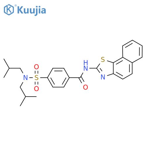 4-bis(2-methylpropyl)sulfamoyl-N-{naphtho2,1-d1,3thiazol-2-yl}benzamide structure