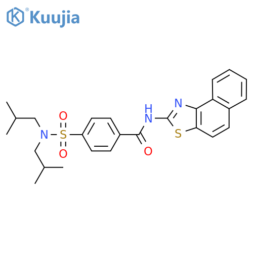 4-bis(2-methylpropyl)sulfamoyl-N-{naphtho1,2-d1,3thiazol-2-yl}benzamide structure