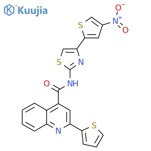 N-4-(4-nitrothiophen-2-yl)-1,3-thiazol-2-yl-2-(thiophen-2-yl)quinoline-4-carboxamide structure
