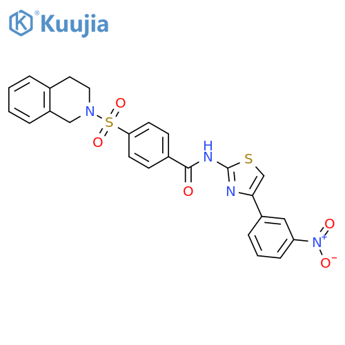 N-4-(3-nitrophenyl)-1,3-thiazol-2-yl-4-(1,2,3,4-tetrahydroisoquinoline-2-sulfonyl)benzamide structure