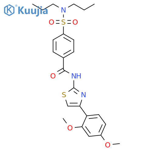 N-4-(2,4-dimethoxyphenyl)-1,3-thiazol-2-yl-4-(dipropylsulfamoyl)benzamide structure