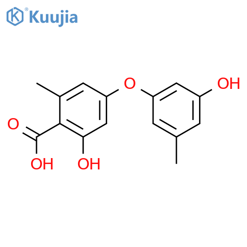 2-Hydroxy-4-(3-hydroxy-5-methylphenoxy)-6-methylbenzoic acid structure