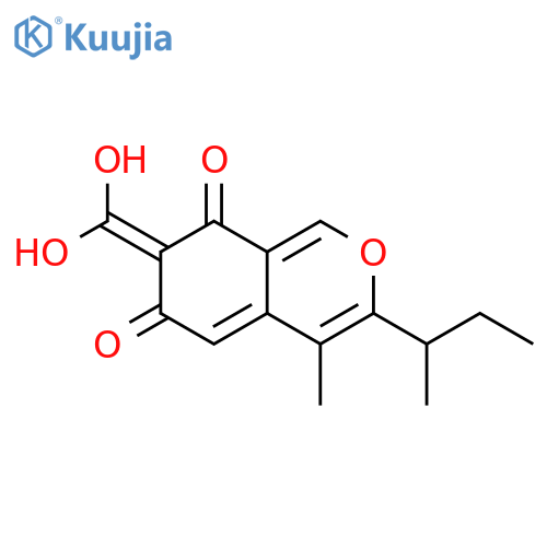3-[(2S)-butan-2-yl]-8-hydroxy-4-methyl-6-oxoisochromene-7-carboxylic acid structure