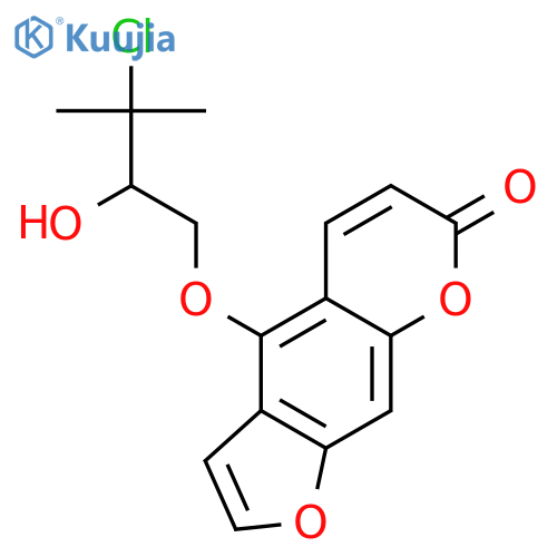 4-(3-chloro-2-hydroxy-3-methylbutoxy)-7H-furo[3,2-g]chromen-7-one structure