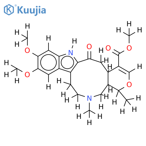 (19S)-17,19-epoxy-10,11-dimethoxy-4-methyl-3-oxo-(20alphaH)-3,4-seco-coryn-16-ene-16-carboxylic acid methyl ester structure