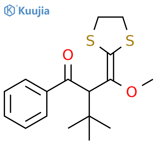 1-Butanone,2-(1,3-dithiolan-2-ylidenemethoxymethyl)-3,3-dimethyl-1-phenyl- structure