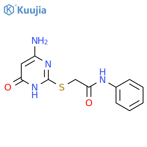 2-(4-amino-6-hydroxypyrimidin-2-yl)sulfanyl-N-phenylacetamide structure