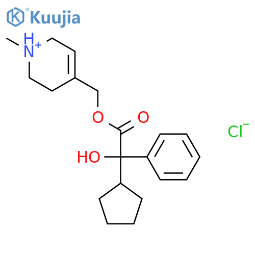 4-({[cyclopentyl(hydroxy)phenylacetyl]oxy}methyl)-1-methyl-1,2,3,6-tetrahydropyridinium chloride structure
