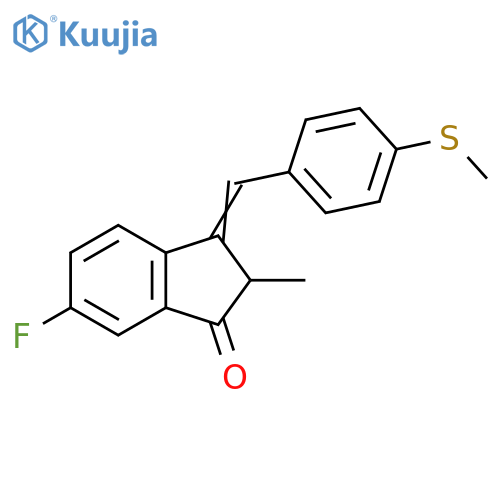 1H-Inden-1-one,6-fluoro-2,3-dihydro-2-methyl-3-[[4-(methylthio)phenyl]methylene]- structure