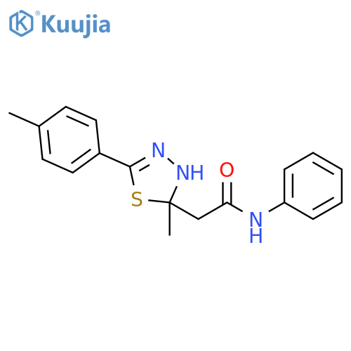 1,3,4-Thiadiazole-2-acetamide,2,3-dihydro-2-methyl-5-(4-methylphenyl)-N-phenyl- structure