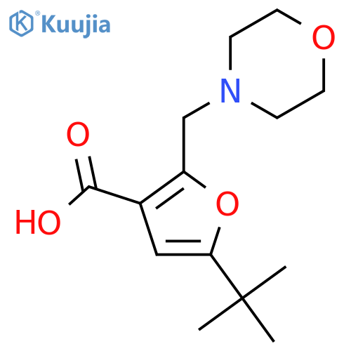 5-tert-Butyl-2-morpholin-4-ylmethyl-furan-3-carboxylic acid structure
