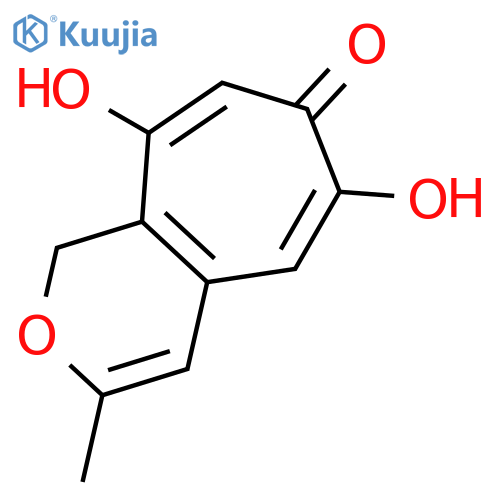 6,9-dihydroxy-3-methyl-1H-cyclohepta[c]pyran-7-one structure