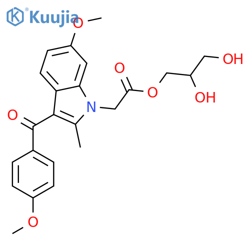 2,3-dihydroxypropyl [6-methoxy-3-(4-methoxybenzoyl)-2-methyl-1H-indol-1-yl]acetate structure