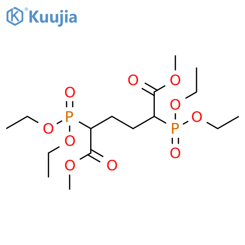 Hexanedioic acid, 2,5-bis(diethoxyphosphinyl)-, dimethyl ester structure
