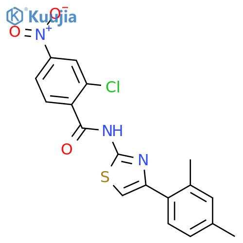 2-Chloro-N-[4-(2,4-dimethyl-phenyl)-thiazol-2-yl]-4-nitro-benzamide structure