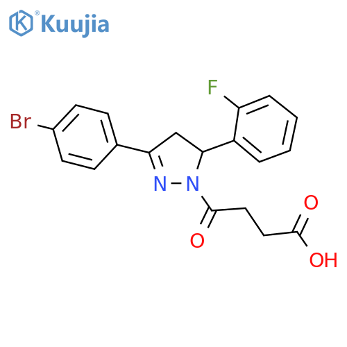 4-3-(4-bromophenyl)-5-(2-fluorophenyl)-4,5-dihydro-1H-pyrazol-1-yl-4-oxobutanoic acid structure