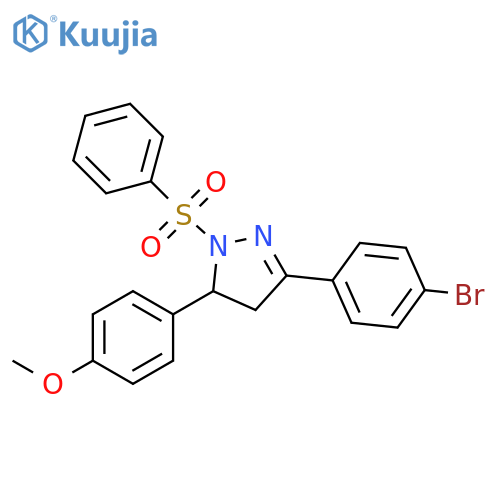 1-(benzenesulfonyl)-3-(4-bromophenyl)-5-(4-methoxyphenyl)-4,5-dihydro-1H-pyrazole structure