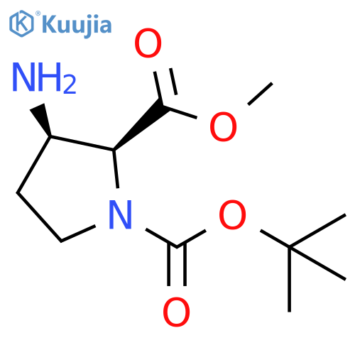 (2S,3R)-1-tert-butyl 2-methyl 3-aminopyrrolidine-1,2-dicarboxylate structure