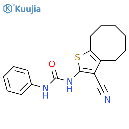 1-(3-Cyano-4,5,6,7,8,9-hexahydro-cycloocta[b]thiophen-2-yl)-3-phenyl-urea structure