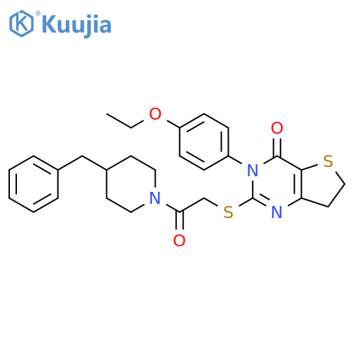 2-{2-(4-benzylpiperidin-1-yl)-2-oxoethylsulfanyl}-3-(4-ethoxyphenyl)-3H,4H,6H,7H-thieno3,2-dpyrimidin-4-one structure