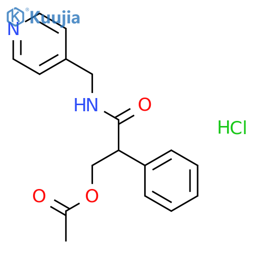 3-oxo-2-phenyl-3-[(pyridin-4-ylmethyl)amino]propyl acetate hydrochloride (1:1) structure
