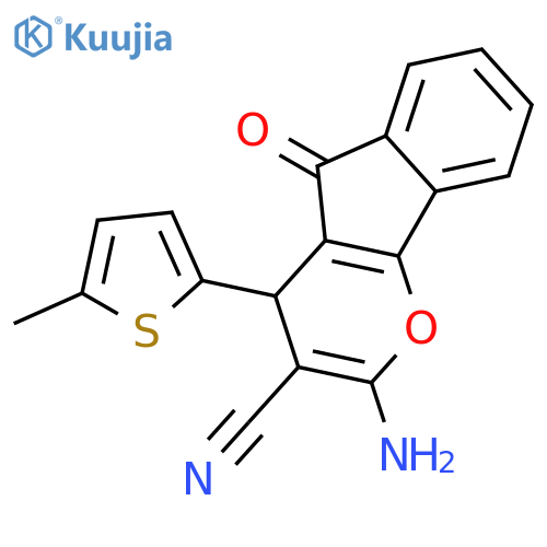 2-Amino-4-(5-methyl-2-thienyl)-5-oxo-4,5-dihydroindeno1,2-bpyran-3-carbonitrile structure