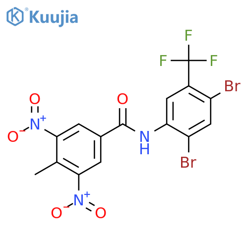 N-[2,4-dibromo-5-(trifluoromethyl)phenyl]-4-methyl-3,5-dinitrobenzamide structure