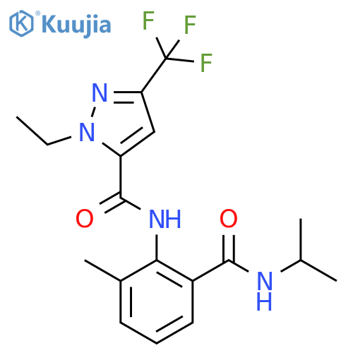 1H-Pyrazole-5-carboxamide,1-ethyl-N-[2-methyl-6-[[(1-methylethyl)amino]carbonyl]phenyl]-3-(trifluoromethyl)- structure