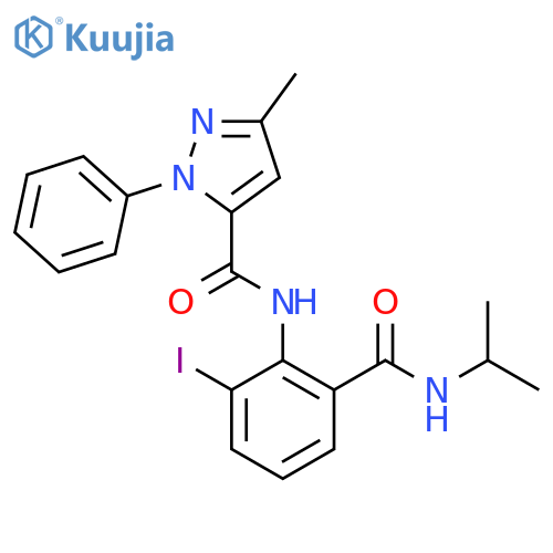 1H-Pyrazole-5-carboxamide,N-[2-iodo-6-[[(1-methylethyl)amino]carbonyl]phenyl]-3-methyl-1-phenyl- structure