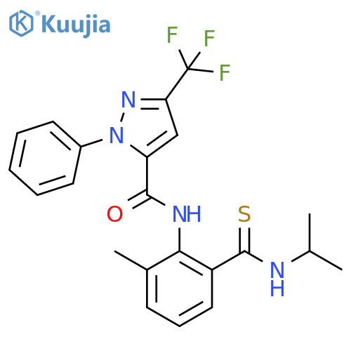 1H-Pyrazole-5-carboxamide,N-[2-methyl-6-[[(1-methylethyl)amino]thioxomethyl]phenyl]-1-phenyl-3-(trifluoromethyl)- structure