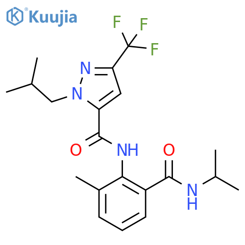 1H-Pyrazole-5-carboxamide,N-[2-methyl-6-[[(1-methylethyl)amino]carbonyl]phenyl]-1-(2-methylpropyl)-3-(trifluoromethyl)- structure
