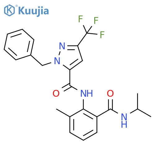 1H-Pyrazole-5-carboxamide,N-[2-methyl-6-[[(1-methylethyl)amino]carbonyl]phenyl]-1-(phenylmethyl)-3-(trifluoromethyl)- structure