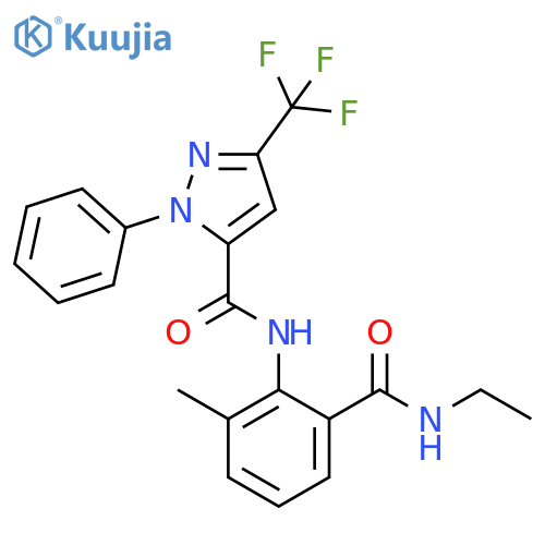 1H-Pyrazole-5-carboxamide,N-[2-[(ethylamino)carbonyl]-6-methylphenyl]-1-phenyl-3-(trifluoromethyl)- structure
