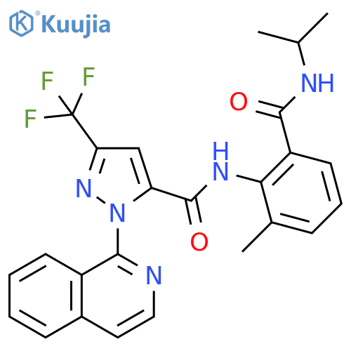 1H-Pyrazole-5-carboxamide,1-(1-isoquinolinyl)-N-[2-methyl-6-[[(1-methylethyl)amino]carbonyl]phenyl]-3-(trifluoromethyl)- structure