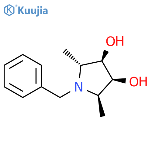 3,4-Pyrrolidinediol, 2,5-dimethyl-1-(phenylmethyl)-, (2R,3R,4S,5R)- (9CI) structure