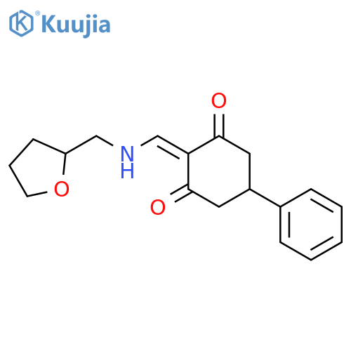 <br>5-Phenyl-2-{[(tetrahydro-furan-2-ylmethyl)-amino]-methylene}-cyclohexane-1, 3-dione structure