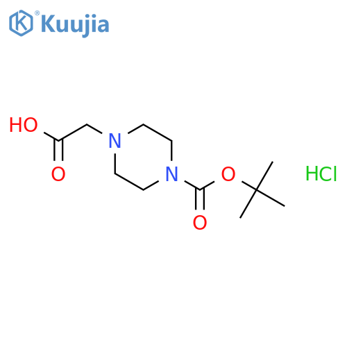 2-{4-(tert-butoxy)carbonylpiperazin-1-yl}acetic acid hydrochloride structure