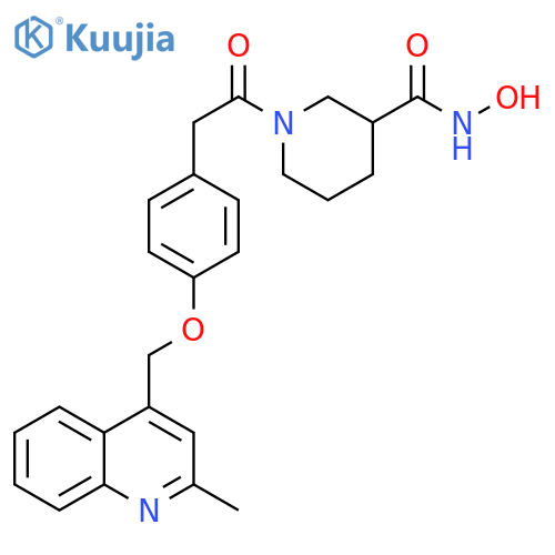 3-Piperidinecarboxamide,N-hydroxy-1-[[4-[(2-methyl-4-quinolinyl)methoxy]phenyl]acetyl]- structure