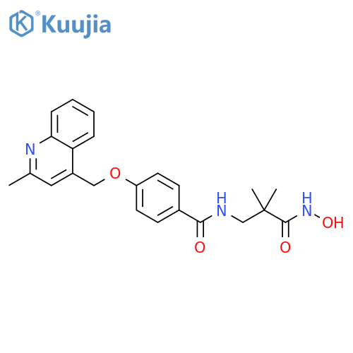 Benzamide,N-[3-(hydroxyamino)-2,2-dimethyl-3-oxopropyl]-4-[(2-methyl-4-quinolinyl)methoxy]- structure