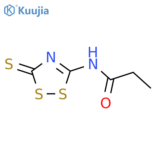 N-(3-thioxo-3H-1,2,4-dithiazol-5-yl)propanamide structure