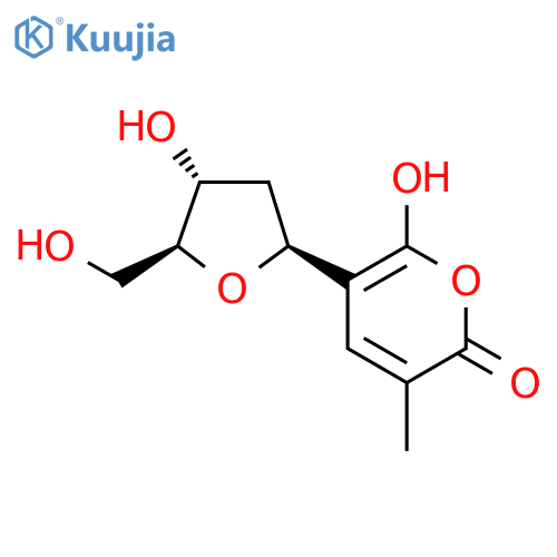 2H-Pyran-2-one, 5-(2-deoxy-β-erythro-pentofuranosyl)-6-hydroxy-3-methyl- structure